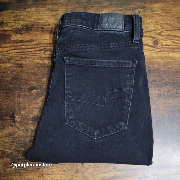 American Eagle Jeans 4 S Jegging Super Hi Rise 360 Next Level Stretch Black Wash - Picture 3 of 12